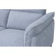 Barcelona 2-manns sofa, med hvilestol, innebygd fotskammel, USB-plugg - lysegrt stoff og svart metall