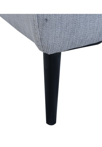 Barcelona 2-manns sofa, med hvilestol, innebygd fotskammel, USB-plugg - lysegrt stoff og svart metall