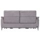Barcelona 3-Sitzer-Sofa mit Liegefunktion, integriertem Fußhocker, USB-Anschluss – beiger Stoff und schwarzes Metall