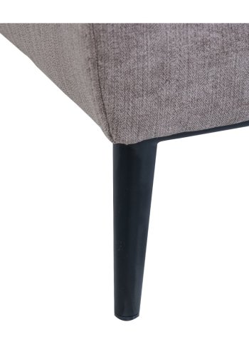 Barcelona 3-Sitzer-Sofa mit Liegefunktion, integriertem Fußhocker, USB-Anschluss – beiger Stoff und schwarzes Metall