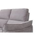 Barcelona 3-Sitzer-Sofa mit Liegefunktion, integriertem Fußhocker, USB-Anschluss – beiger Stoff und schwarzes Metall