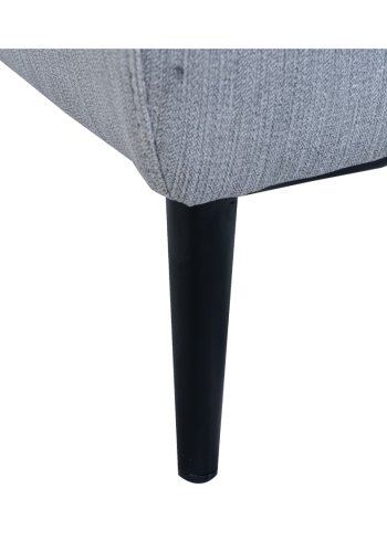 Barcelona 3-Sitzer-Sofa mit Liegefunktion, integriertem Fußhocker, USB-Anschluss – hellgrauer Stoff und schwarzes Metall