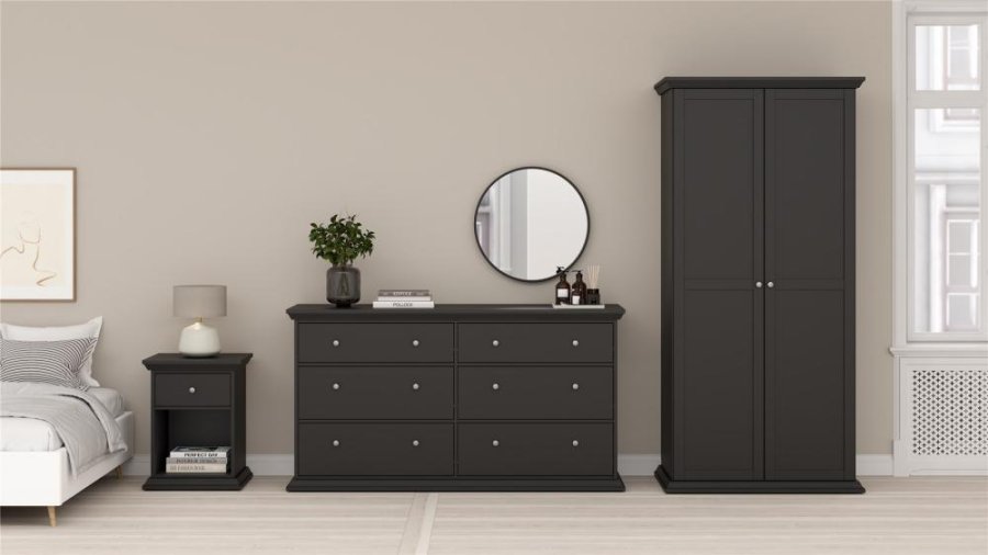 TVILUM North Garderobeskab, Mat Sort, 95,7 x 63,1 x 200 cm