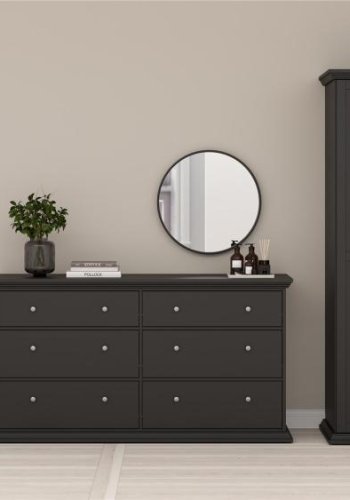 TVILUM North sengebord med 1 skuffe, mat sort, 47,8 x 43,3 x 63,4 cm