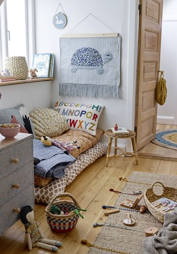 BLOOMINGVILLE MINI Lexi Kissen, Natur, Baumwolle, L60xB40 cm