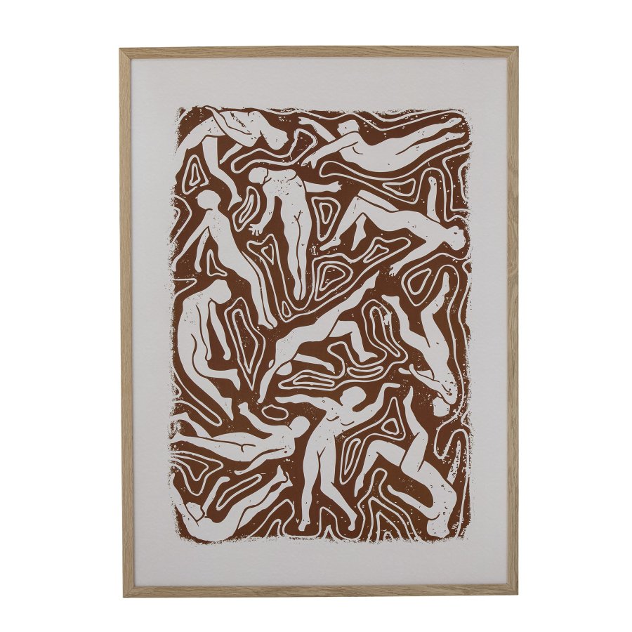 BLOOMINGVILLE Ciron Illustration mit Rahmen, Natur, Eiche, L52xH72xB1 cm