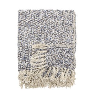 CREATIVE COLLECTION Ocean plaid, rektangulr - bl polyester (L160xB130)