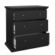 TVILUM North Chest med 3 skuffer, Matt Black, 86,3 x 51,6 x 88,2 cm