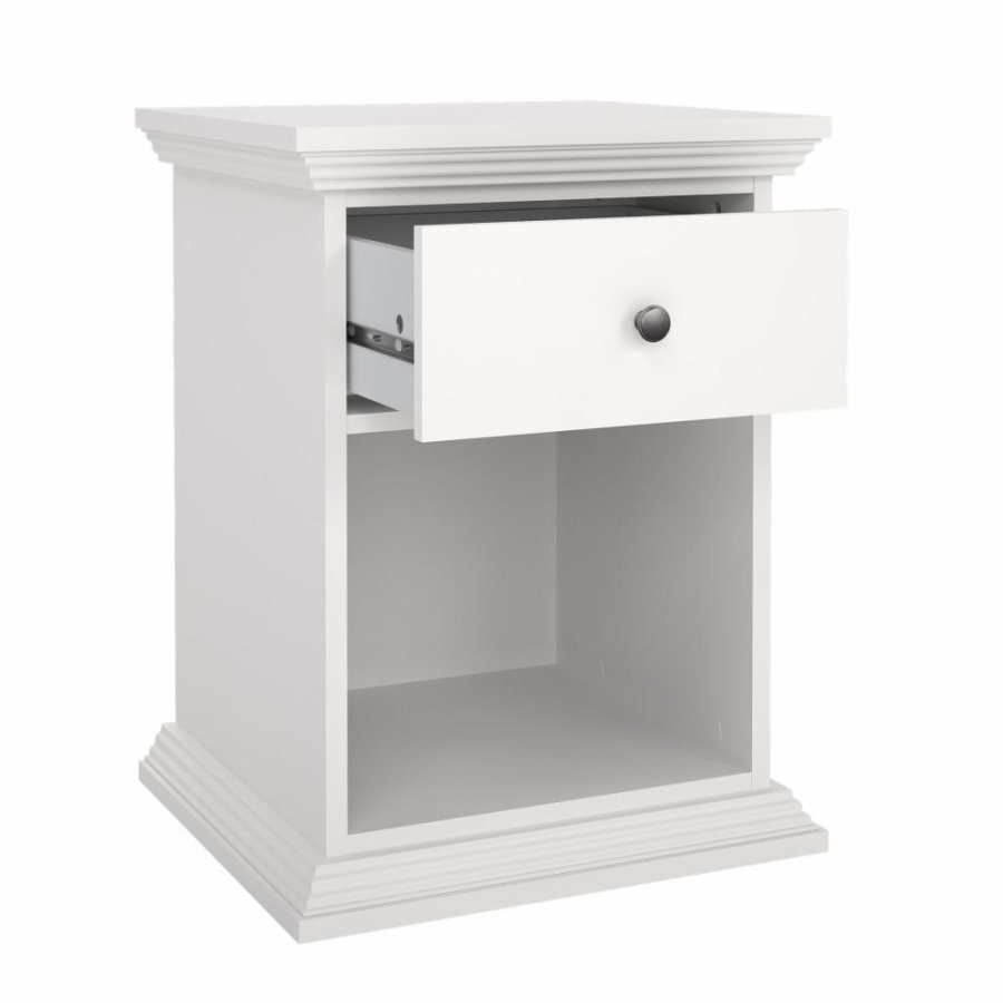 TVILUM North Sengebord med 1 skuffe, Hvid, 47,8 x 43,3 x 63,4 cm