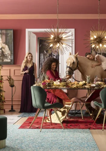 KARE DESIGN Gloria spisebord, rektangulrt - klart glass og gullstl (200x100)