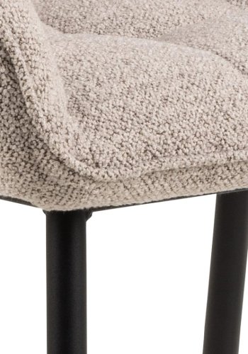 ACT NORDIC Brenda spisebordsstol, m. armln - beige stof og sort metal