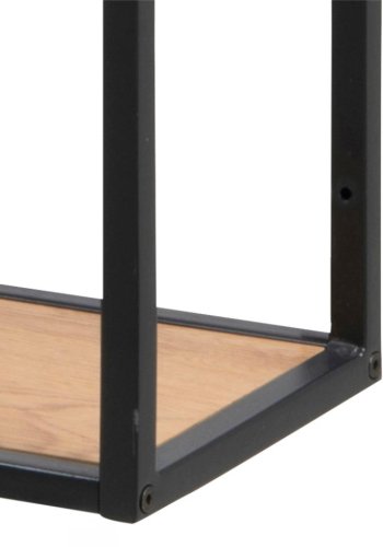 ACT NORDIC Seaford Wandregal – Papier, Wildeiche und schwarzes Metall (H: 91 cm x 75 cm x 20 cm)
