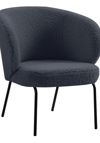 NORDLYS Bergen lenestol - gr ull og sort metall