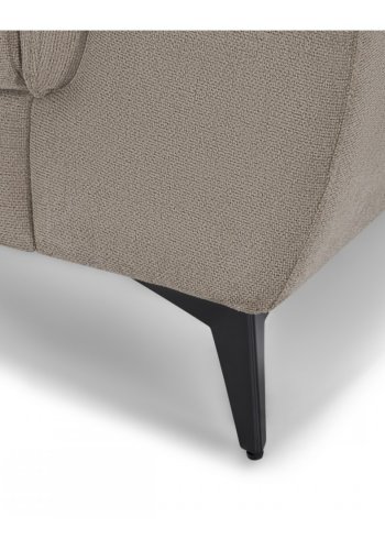 Betis Ecksofa nach links, mit 5 verstellbaren Nackenkissen – brauner Stoff und schwarzes Metall