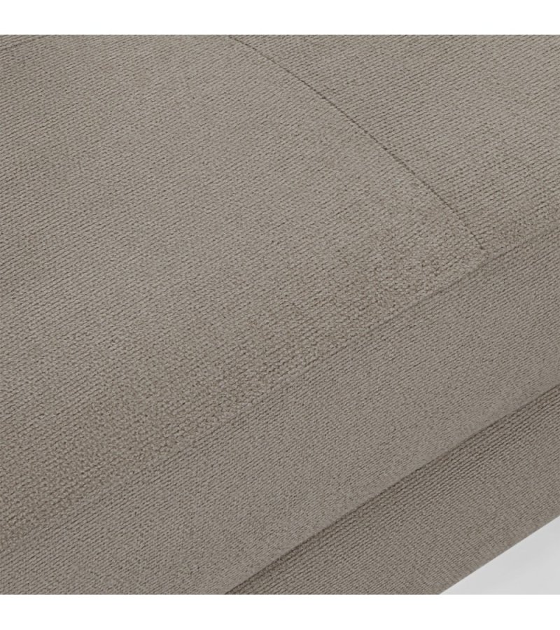 Betis Ecksofa nach rechts, mit 5 verstellbaren Nackenkissen – brauner Stoff und schwarzes Metall