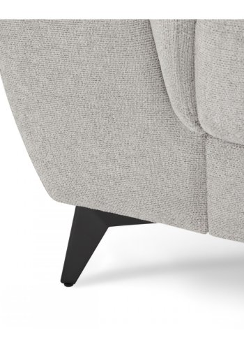 Betis Ecksofa nach rechts, mit 5 verstellbaren Nackenkissen – grauer Stoff und schwarzes Metall