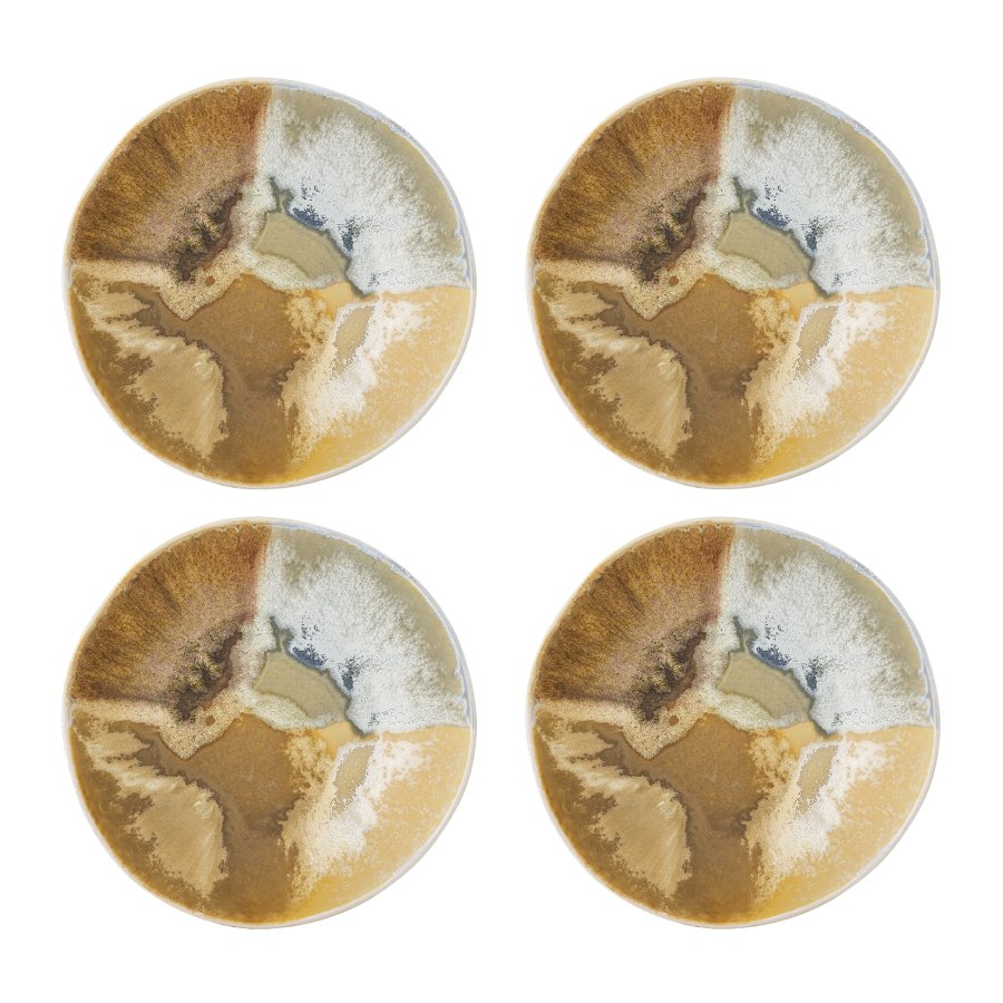 CREATIVE COLLECTION Lacey Schüssel, Gelb, Steingut (T21xH6 cm, 4er-Set)