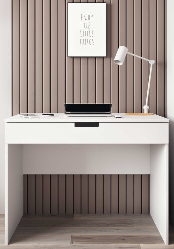 Tomi barnepult, m. 1 skuff - hvit laminat (100x60)