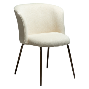 DAN-FORM BLISS spisebordsstol - Frosted mandel boucl m. shimmer og antik messing metal