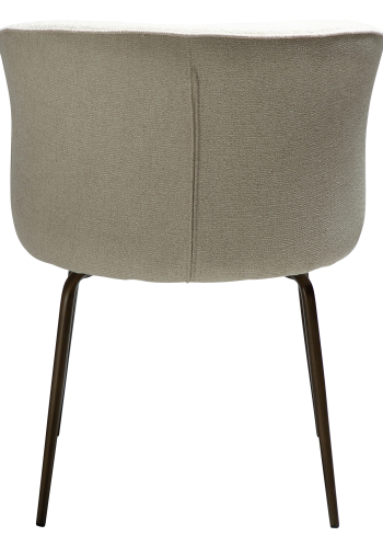 DAN-FORM BLISS spisebordsstol - Frosted mandel boucl m. shimmer og antik messing metal