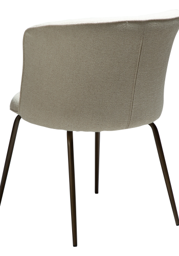 DAN-FORM BLISS spisebordsstol - Frosted mandel boucl m. shimmer og antik messing metal