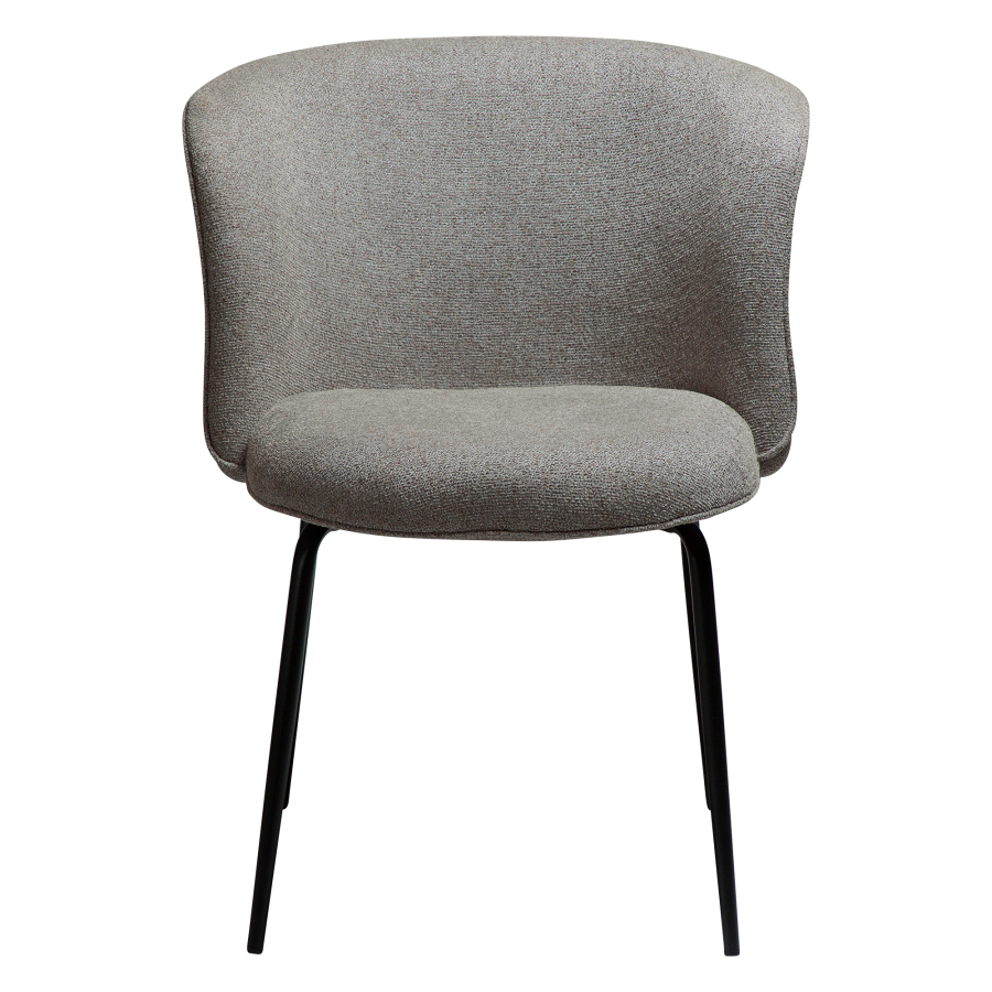 DAN-FORM BLISS spisebordsstol - Pebble earth boucl stof og sort metal