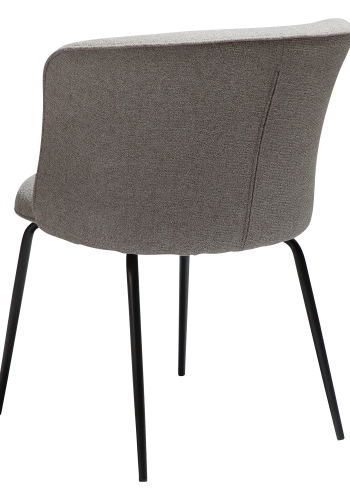DAN-FORM BLISS spisebordsstol - Pebble earth boucl stof og sort metal