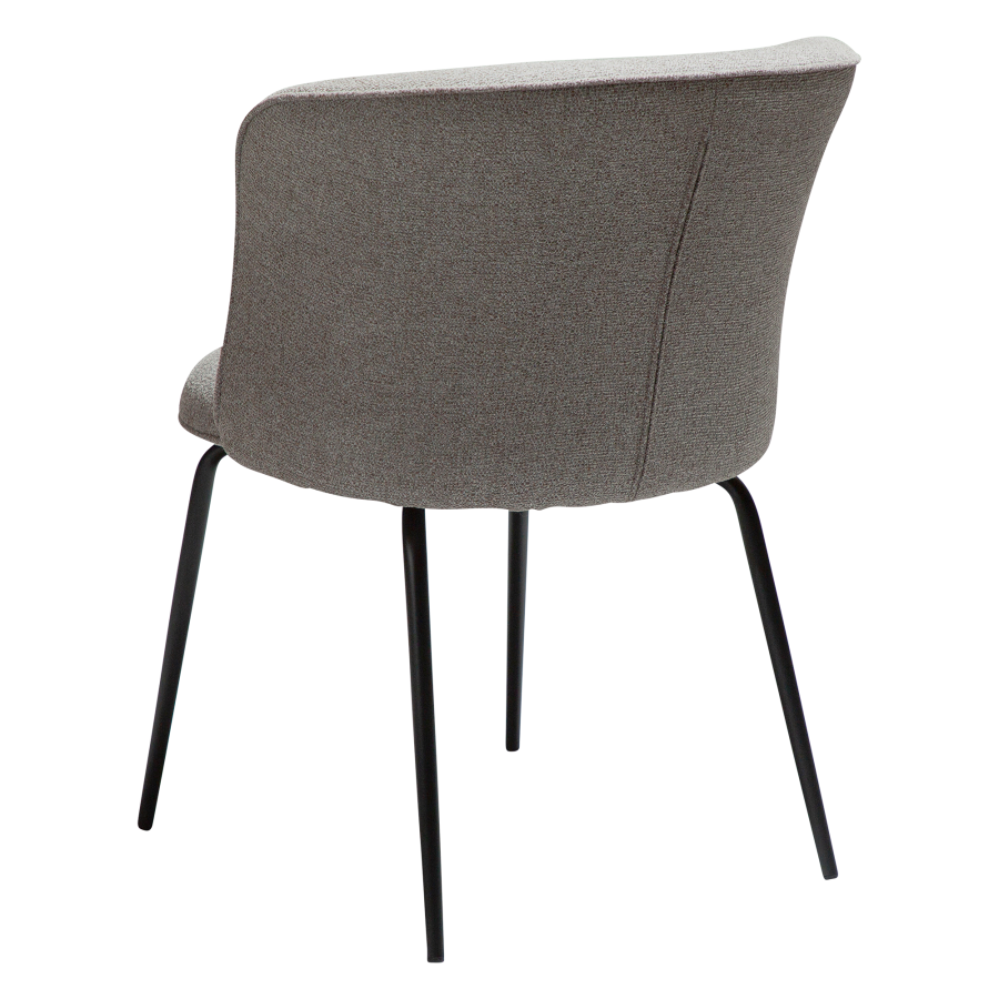 DAN-FORM BLISS spisebordsstol - Pebble earth boucl stof og sort metal