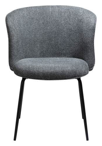 DAN-FORM BLISS spisebordsstol - Pebble gr boucl stof og sort metal