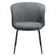 DAN-FORM BLISS spisebordsstol - Pebble gr boucl stof og sort metal