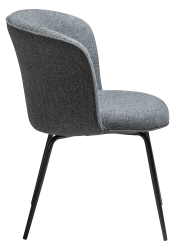 DAN-FORM BLISS spisebordsstol - Pebble gr boucl stof og sort metal