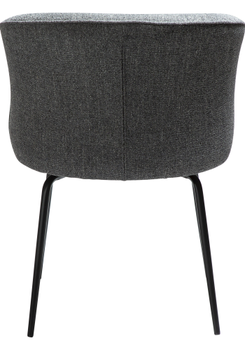 DAN-FORM BLISS spisebordsstol - Pebble gr boucl stof og sort metal