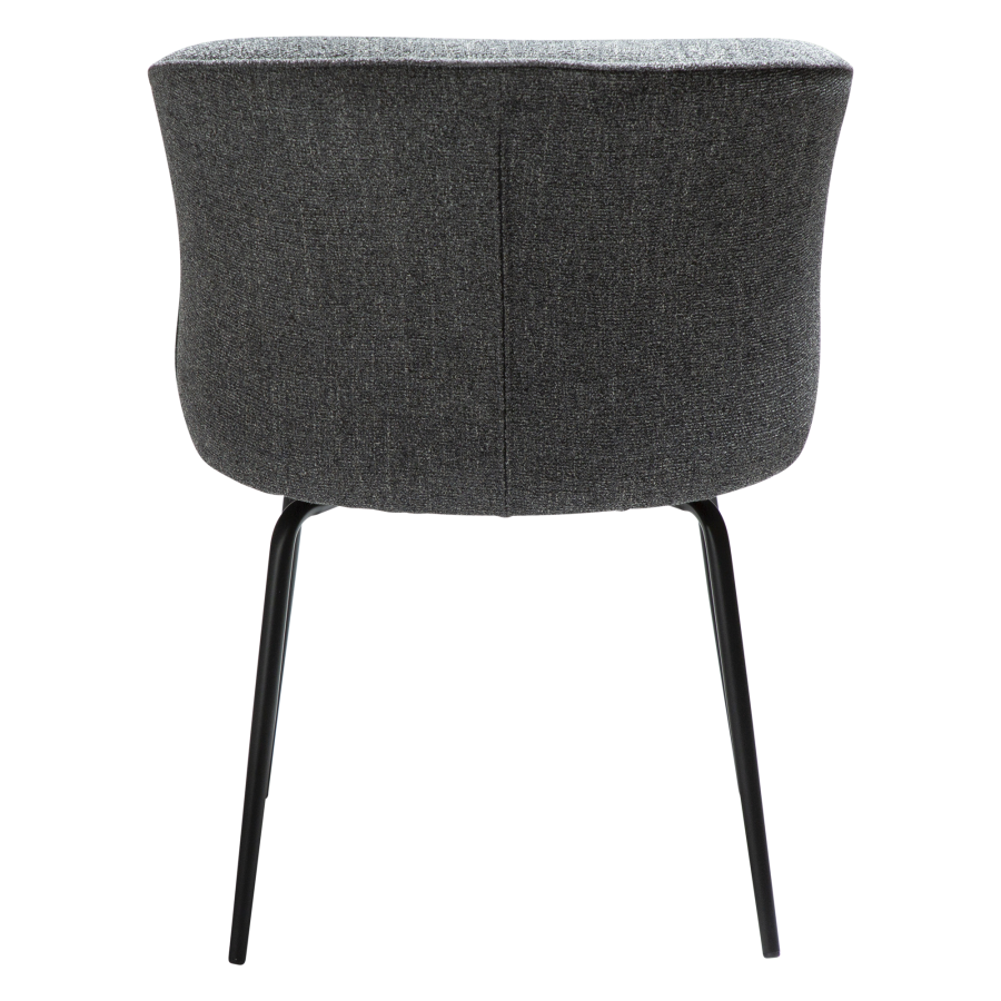 DAN-FORM BLISS spisebordsstol - Pebble gr boucl stof og sort metal