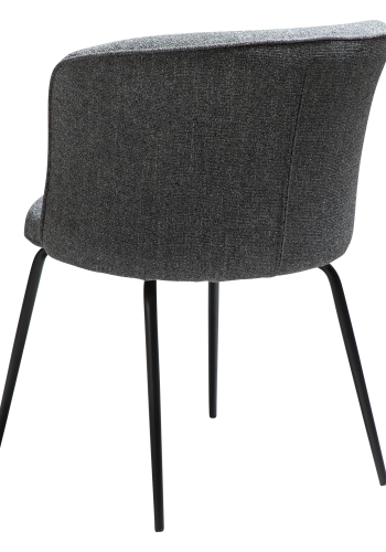 DAN-FORM BLISS spisebordsstol - Pebble gr boucl stof og sort metal