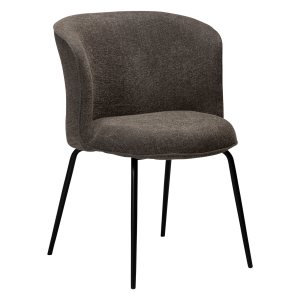 DAN-FORM BLISS spisebordsstol - Major brun boucl stof og sort metal