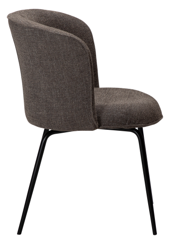 DAN-FORM BLISS spisebordsstol - Major brun boucl stof og sort metal