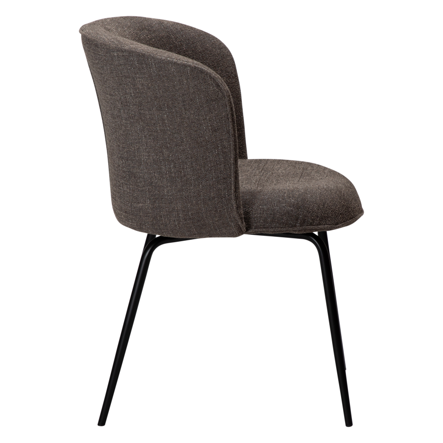 DAN-FORM BLISS spisebordsstol - Major brun boucl stof og sort metal