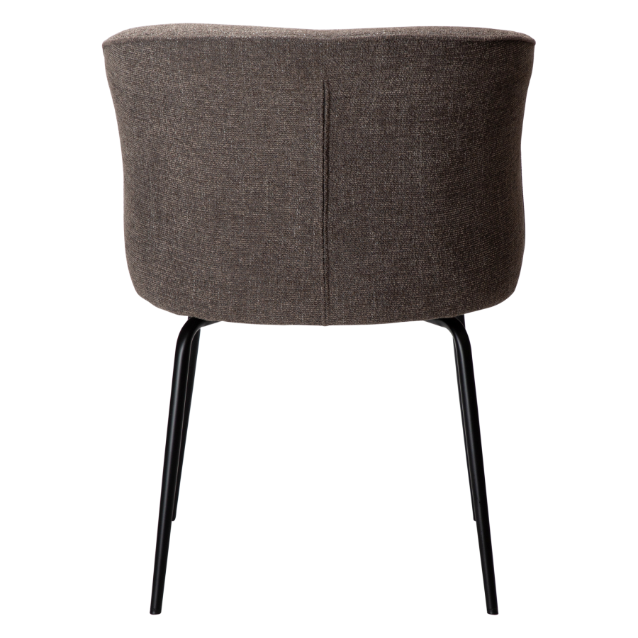 DAN-FORM BLISS spisebordsstol - Major brun boucl stof og sort metal