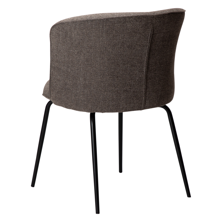 DAN-FORM BLISS spisebordsstol - Major brun boucl stof og sort metal