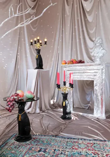 BOLD MONKEY Proudly Crowned Beistelltisch, rund – schwarzes Glas und Harz (40)