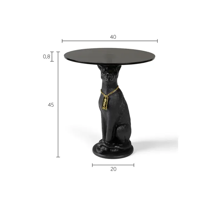 BOLD MONKEY Proudly Crowned Beistelltisch, rund – schwarzes Glas und Harz (40)