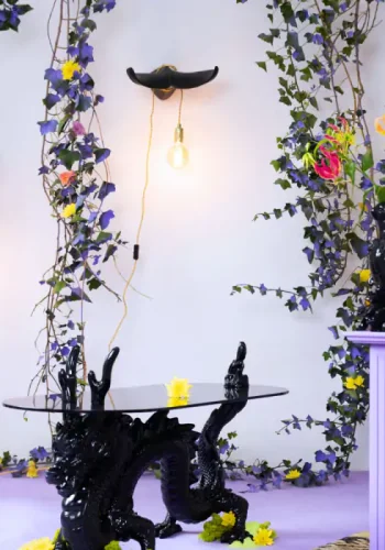 BOLD MONKEY The Tail Will Follow Wandleuchte - schwarzes Harz