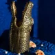BOLD MONKEY See You Later Alligator Vase – Goldaluminium (H:35)