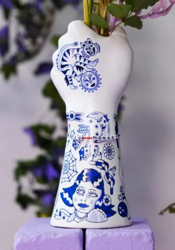 BOLD MONKEY Liberty Matters vase - bl keramikk (H:31)
