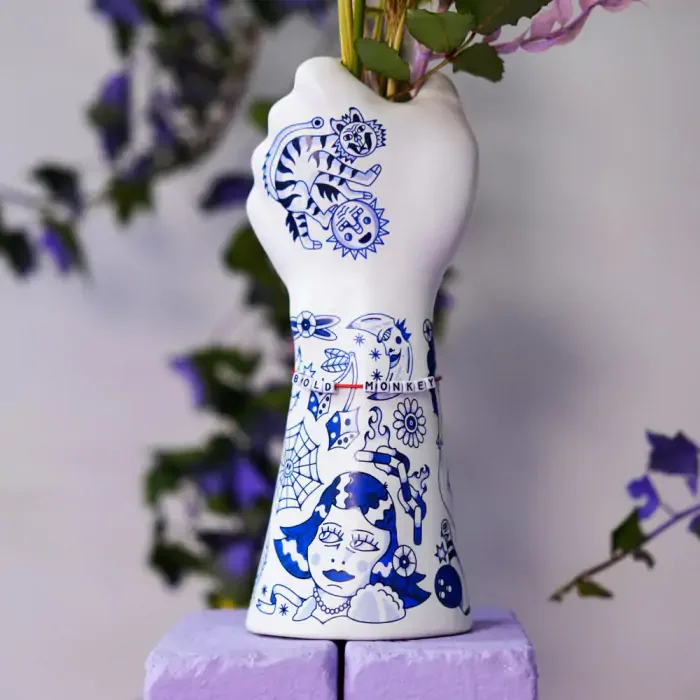 BOLD MONKEY Liberty Matters vase - bl keramikk (H:31)