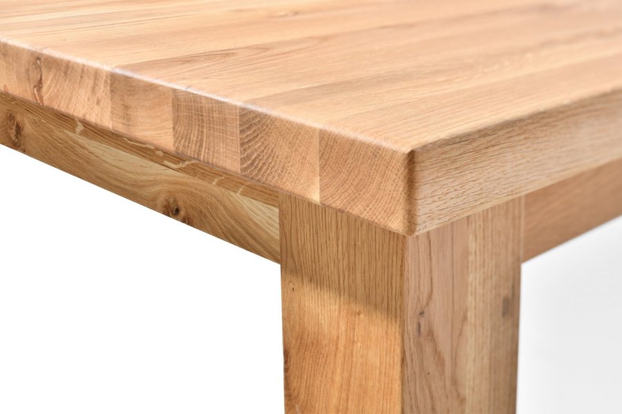 Rektangulrt Sam spisebord med rett kant - massiv eik, oljet (200x90)