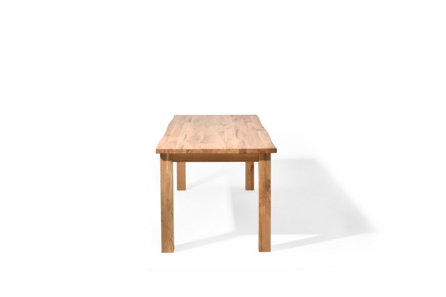 Rektangulrt Sam spisebord med naturlig kant - massiv eik, oljet (200x90)