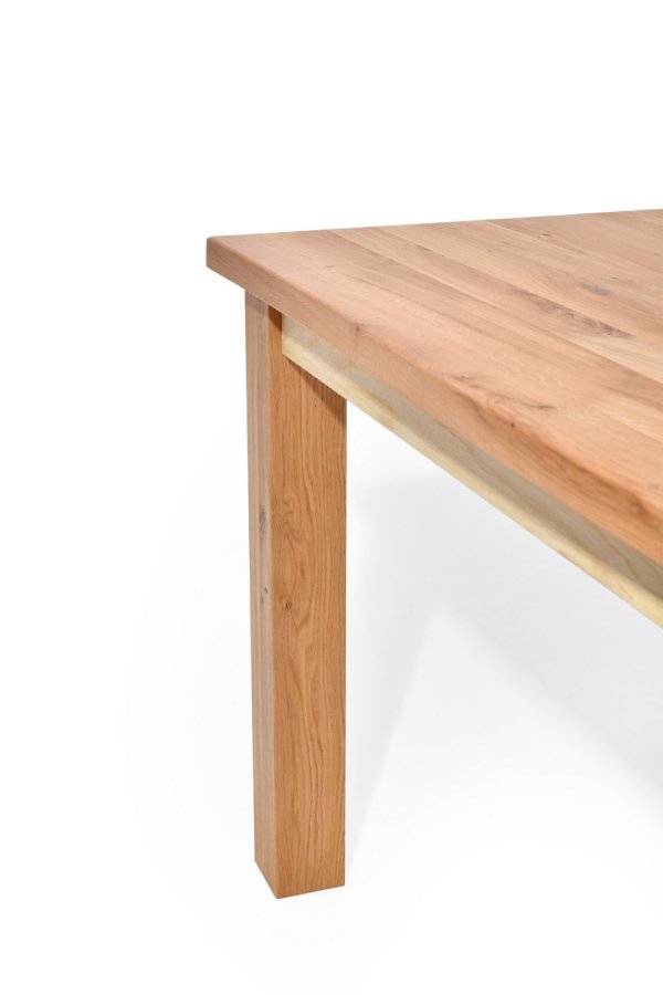 Rektangulrt Sam spisebord med naturlig kant - massiv eik, oljet (200x90)