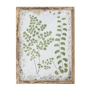 CREATIVE COLLECTION Tipper Illustration m. grnne blade, m. ramme - natur fyrretr (46x34,5)