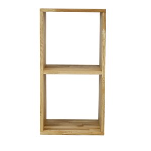 NOCNOI Puzzle rektangulr reol, m. 2 rum - massiv olieret eg, til vg/gulv (70x36)